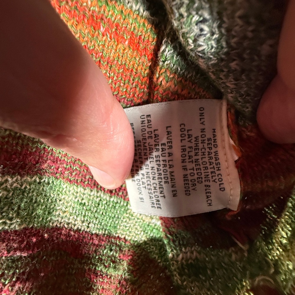Denim & Supply Ralph Lauren Southwestern Cotton Knit Sweater Green Orange Medium - Picture 5 of 9